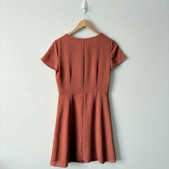 Aritzia Wilfred Nazaire Button Down Flutter Sleeve V-Neck Dress Moroccan Spice 4 - Picture 4 of 7